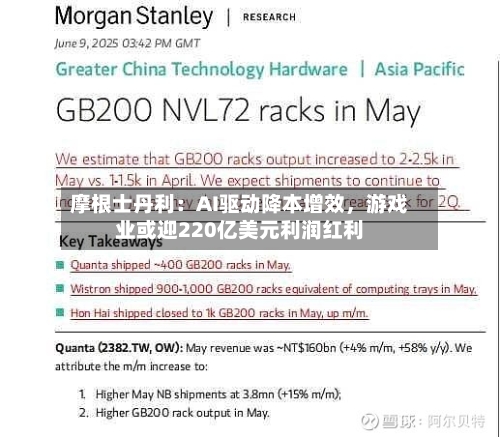 摩根士丹利：AI驱动降本增效，游戏业或迎220亿美元利润红利-第2张图片