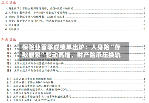 保险业首季成绩单出炉：人身险“存款搬家	”驱动高增	、财产险承压换轨-第2张图片