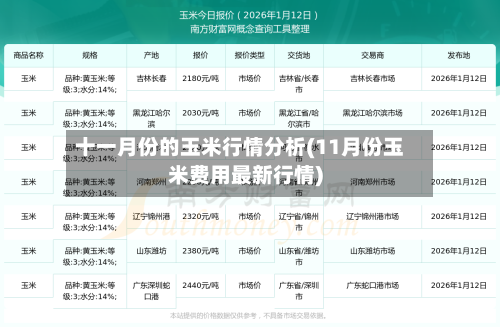 十一月份的玉米行情分析(11月份玉米费用最新行情)-第2张图片