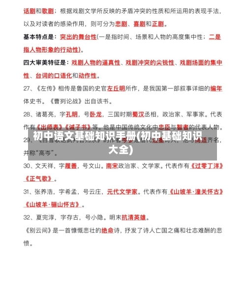 初中语文基础知识手册(初中基础知识大全)