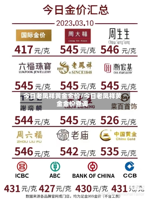 今日老凤祥黄金金价/今日老凤祥黄金金价查询