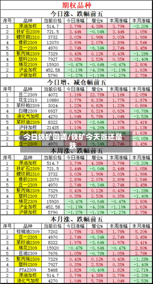 今日铁矿回调/铁矿今天涨还是跌-第2张图片